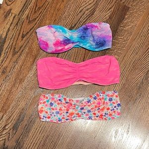 VS Pink Lace Strapless Bandeau